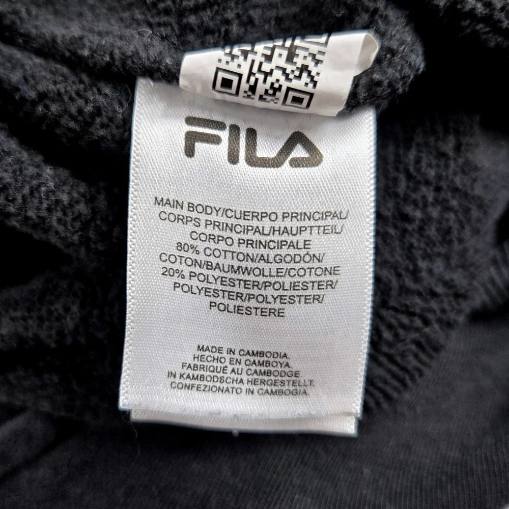 FILA Sweatpants‎ Joggers Black Cotton Blend Logo Athleisure Medium Running Cross